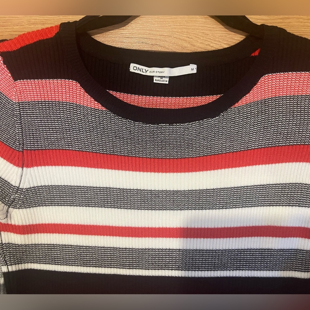 Only Striped Long Sleeve ribbed 2 Dresses medium stretchy thight medium - Picture 2 of 5